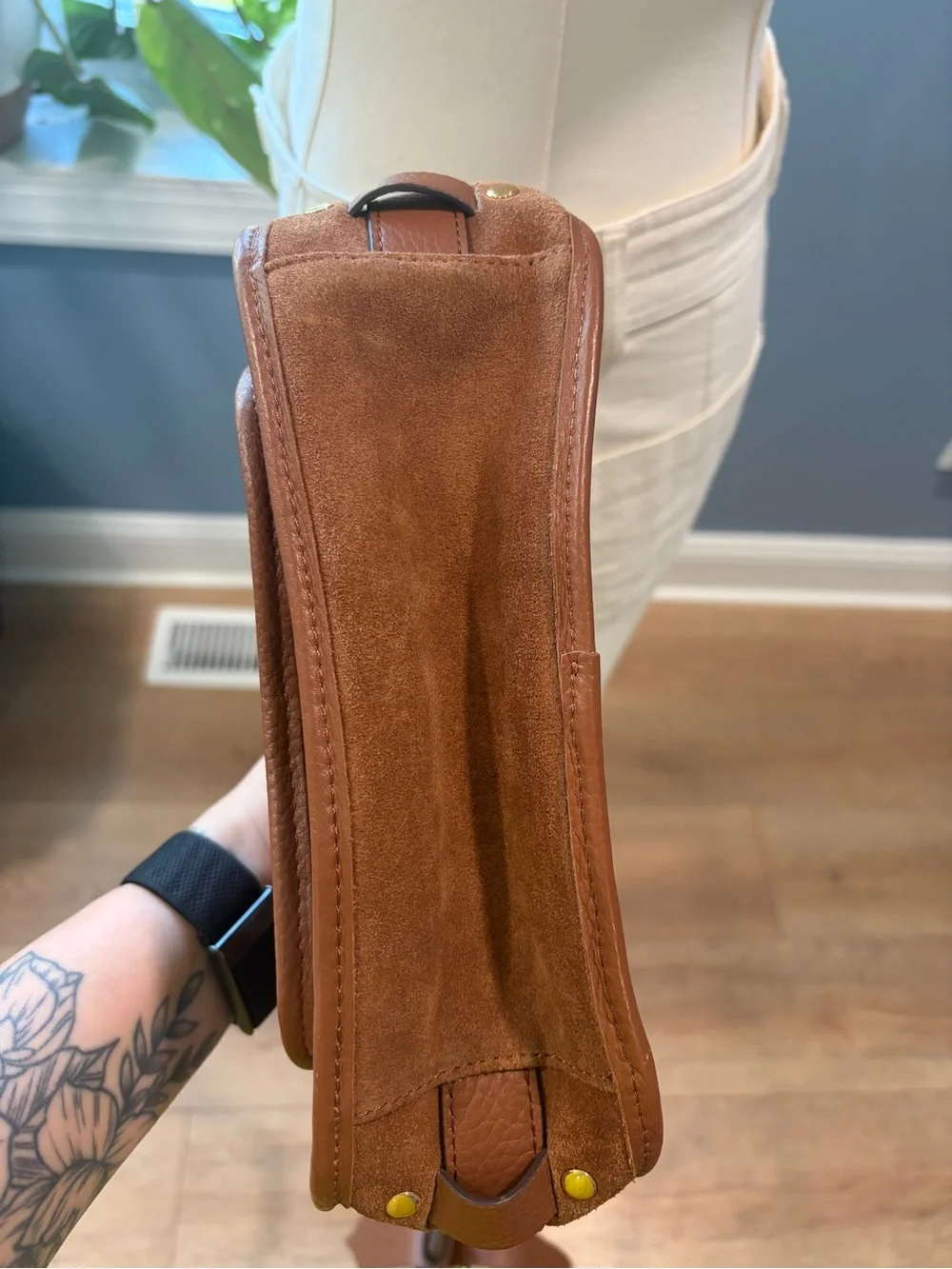 Aimee Kestenberg Brown Leather & Suede Crossbody Bag